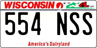 WI license plate 554NSS
