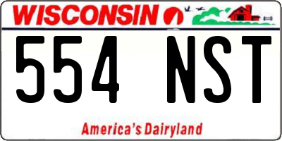 WI license plate 554NST