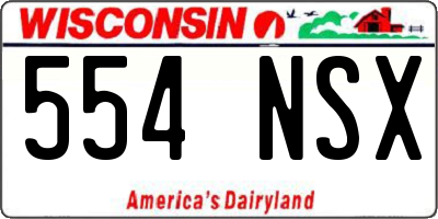 WI license plate 554NSX