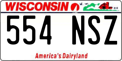 WI license plate 554NSZ
