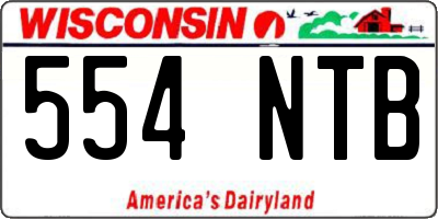 WI license plate 554NTB