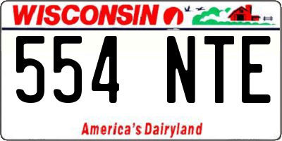 WI license plate 554NTE