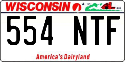 WI license plate 554NTF