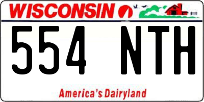 WI license plate 554NTH