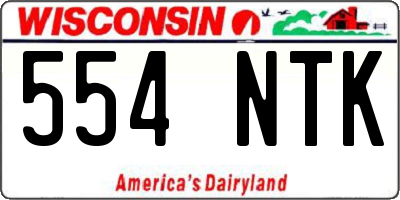 WI license plate 554NTK
