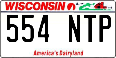 WI license plate 554NTP