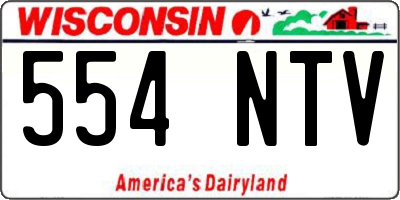 WI license plate 554NTV