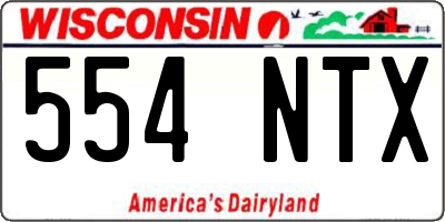 WI license plate 554NTX