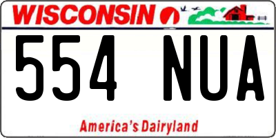 WI license plate 554NUA