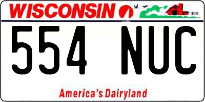 WI license plate 554NUC
