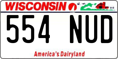 WI license plate 554NUD