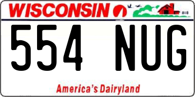WI license plate 554NUG