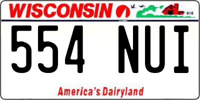 WI license plate 554NUI