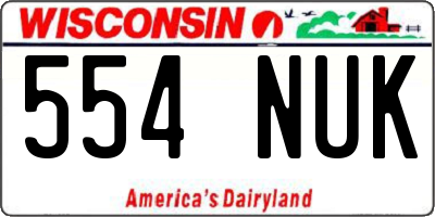 WI license plate 554NUK