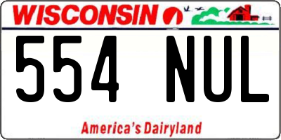 WI license plate 554NUL