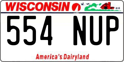 WI license plate 554NUP