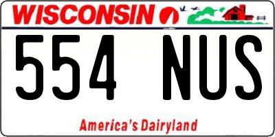 WI license plate 554NUS