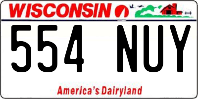WI license plate 554NUY