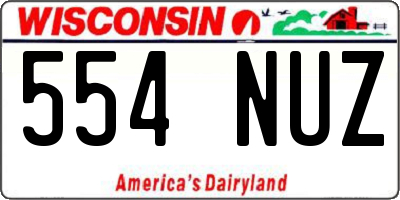 WI license plate 554NUZ