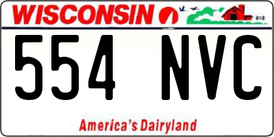 WI license plate 554NVC