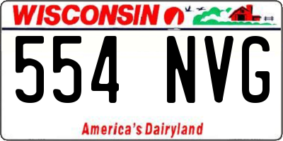 WI license plate 554NVG