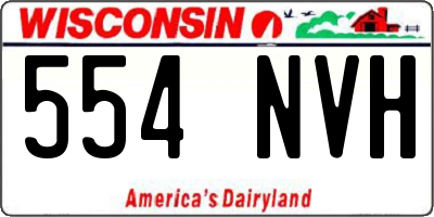 WI license plate 554NVH