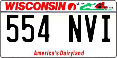 WI license plate 554NVI