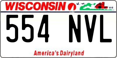 WI license plate 554NVL