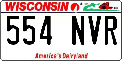 WI license plate 554NVR