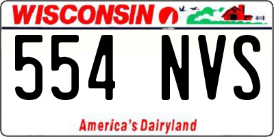 WI license plate 554NVS