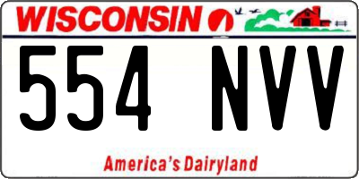 WI license plate 554NVV