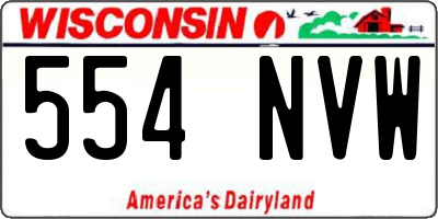 WI license plate 554NVW