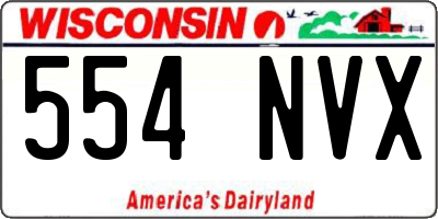 WI license plate 554NVX