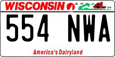 WI license plate 554NWA