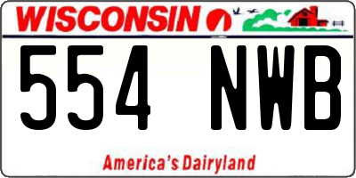 WI license plate 554NWB