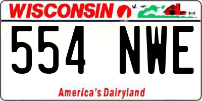 WI license plate 554NWE