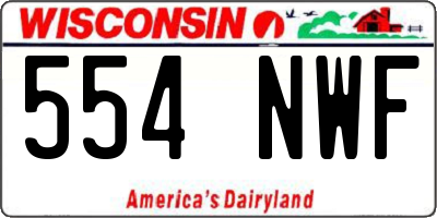 WI license plate 554NWF