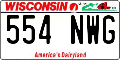WI license plate 554NWG