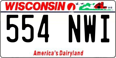 WI license plate 554NWI