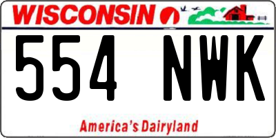 WI license plate 554NWK