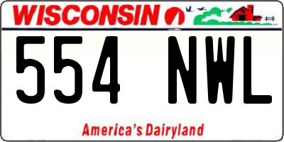 WI license plate 554NWL