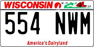 WI license plate 554NWM
