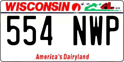 WI license plate 554NWP