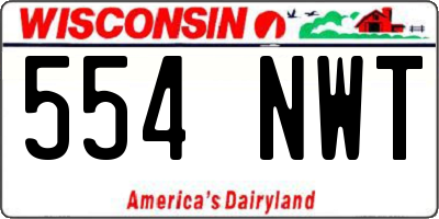 WI license plate 554NWT