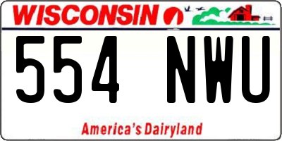 WI license plate 554NWU