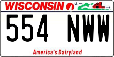 WI license plate 554NWW