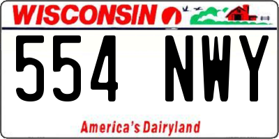 WI license plate 554NWY