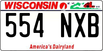 WI license plate 554NXB