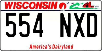 WI license plate 554NXD