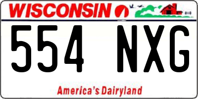 WI license plate 554NXG